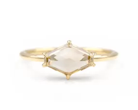 1.42-Carat Champagne Hexagon Solitaire Ring