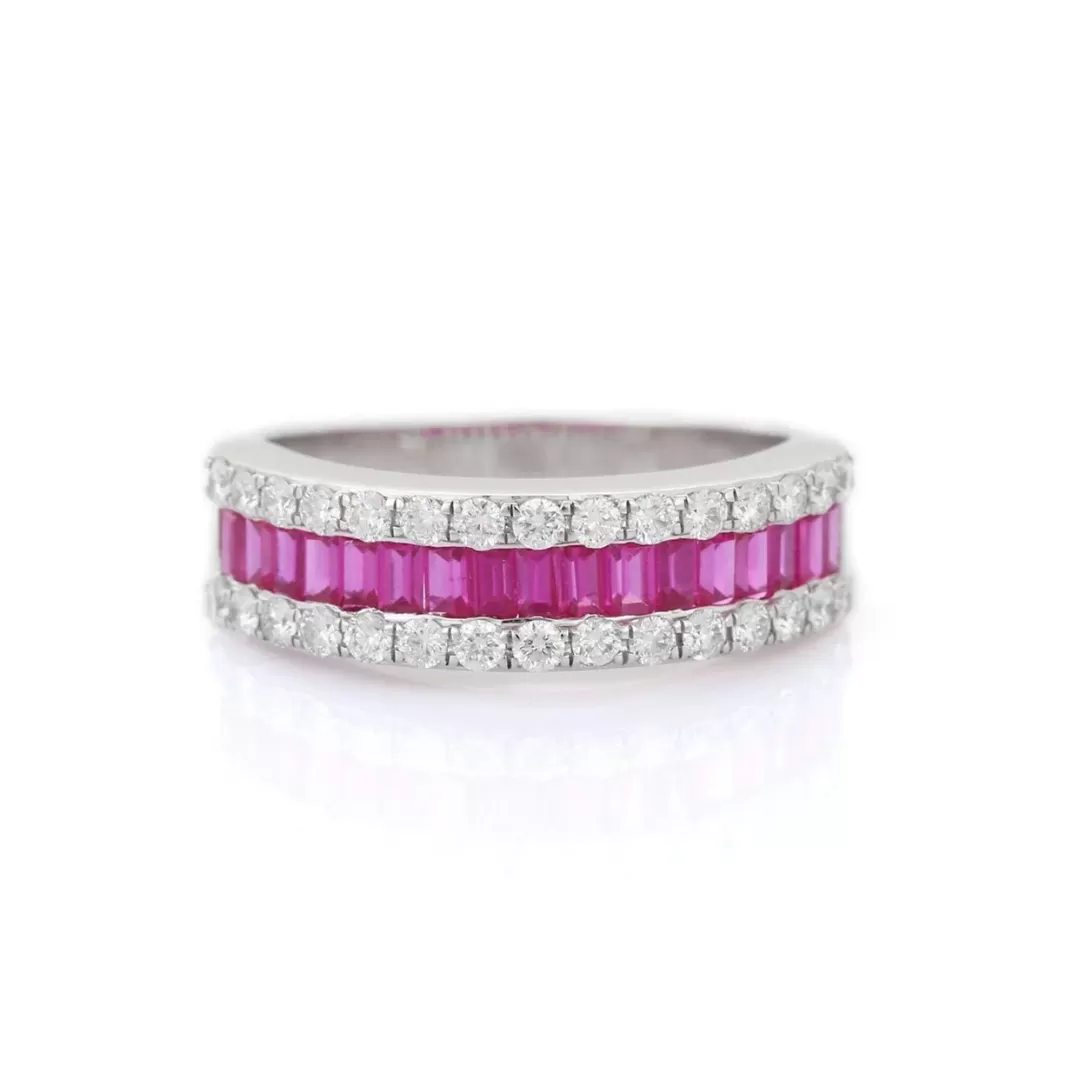 18K White Gold Ruby Ring