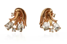 1940s Trifari Gold Clip-On Earrings