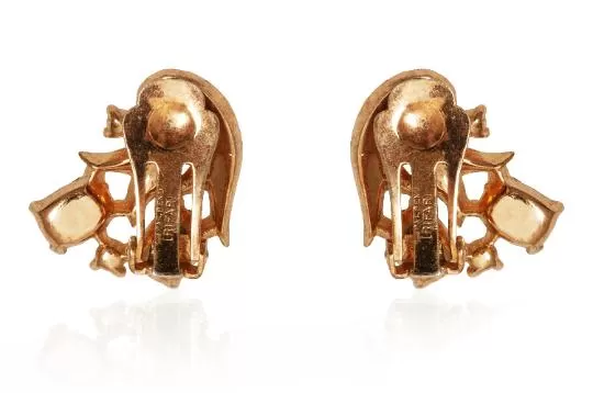 1940s Trifari Gold Clip-On Earrings