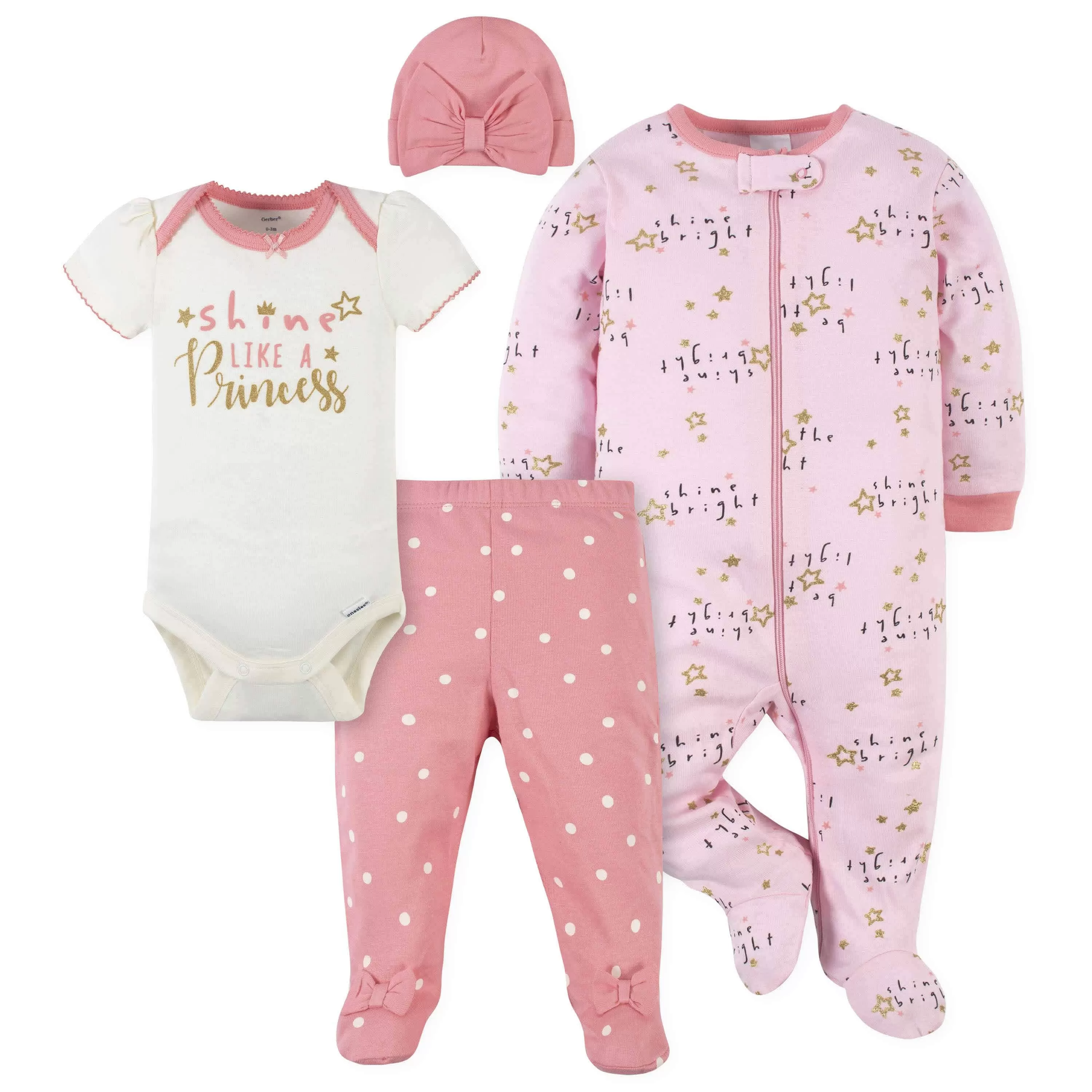 4-Piece Baby Girls Princess Outfit Set