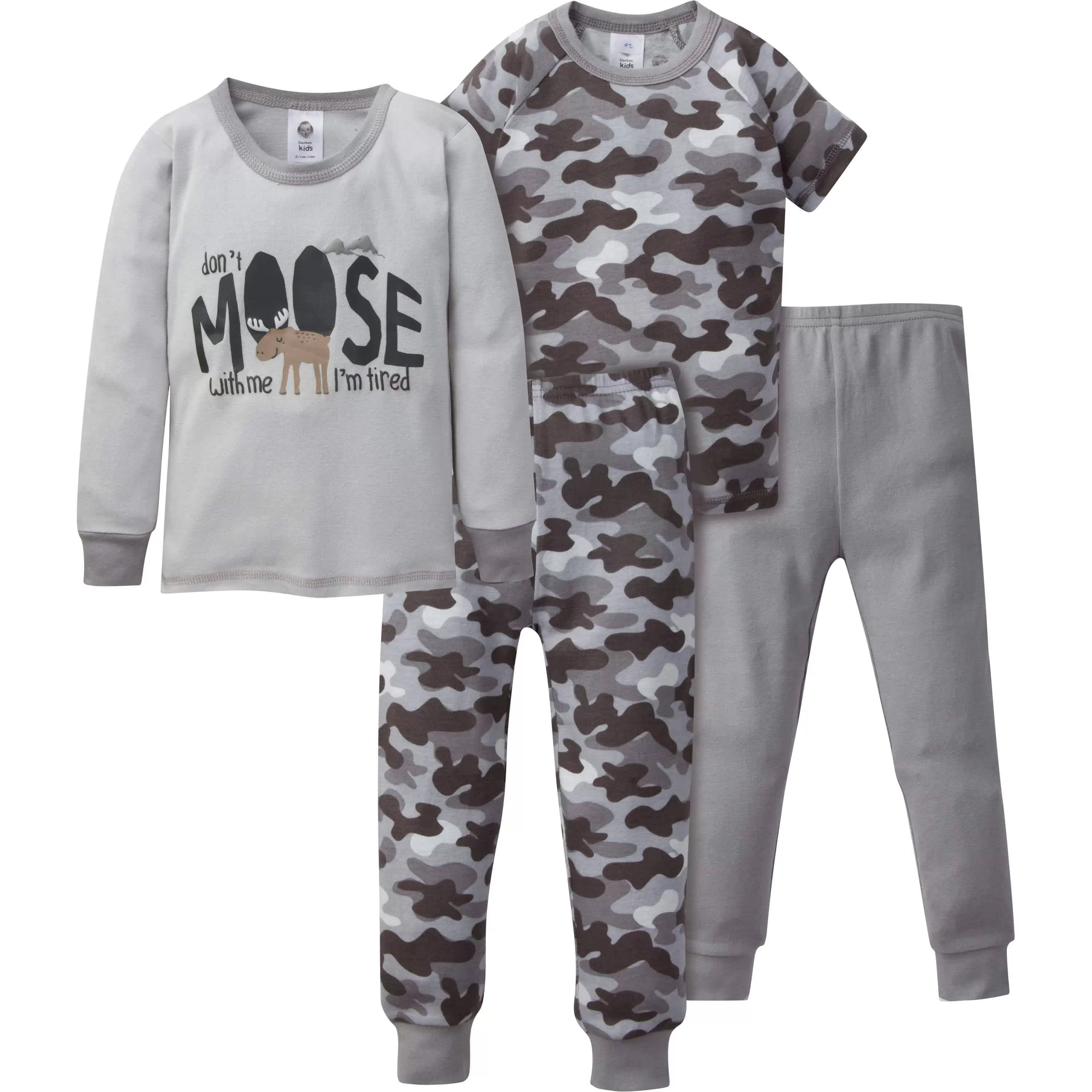 4-Piece Infant & Toddler Boys Camo Snug Fit Cotton Pajamas