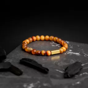 8mm Bracelet with orange Tiger Eye stone