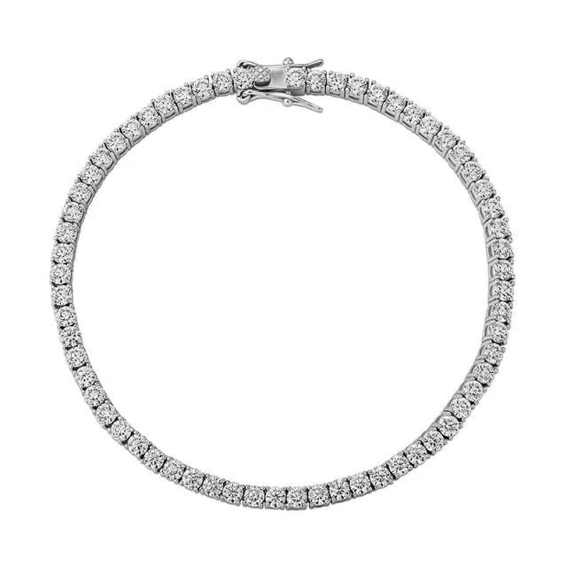 925 Sterling Silver Moissanite Tennis Bracelet