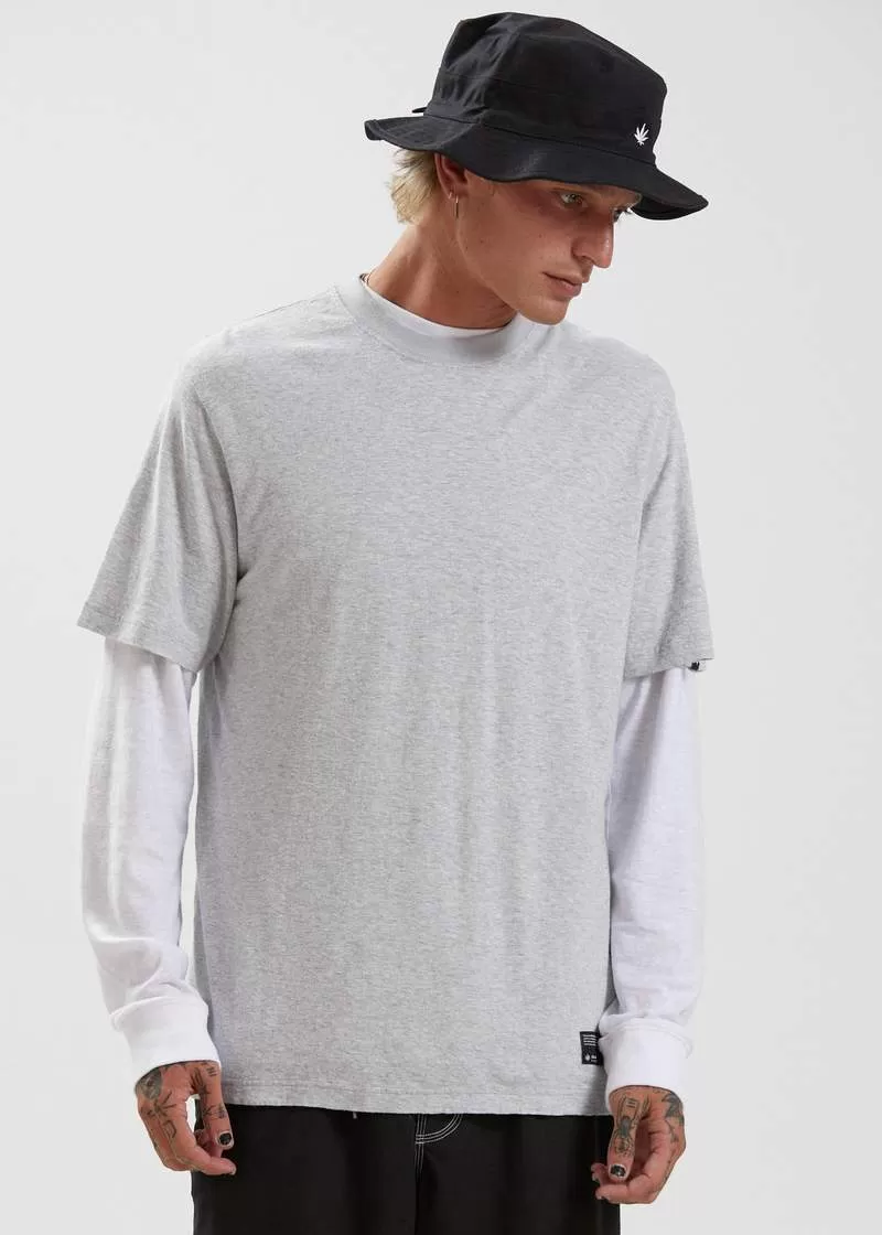 Afends Classic Hemp Retro Fit Tee Grey Marle