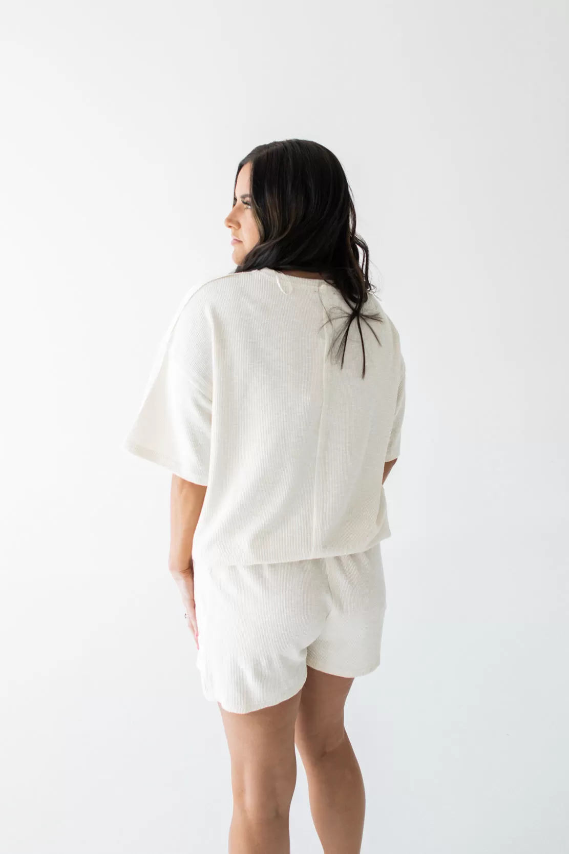 Amaya Knit Top & Short Set | Cream