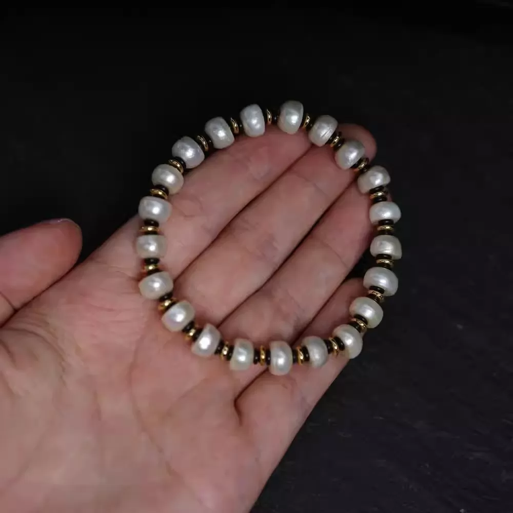 Antique Tibetan Mens Pearl Bracelet