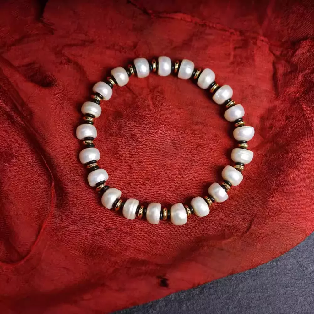 Antique Tibetan Mens Pearl Bracelet