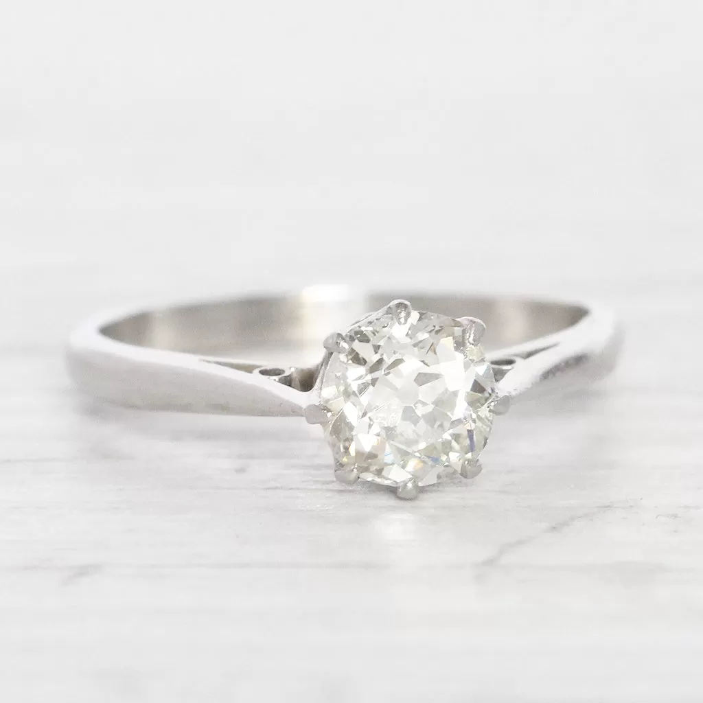 Art Deco 0.75 Carat Old Mine Cut Diamond Solitaire