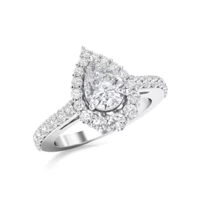 AUTRE - 14k White Gold 2.00ct Lab Grown Pear Shape Diamond Engagement Ring