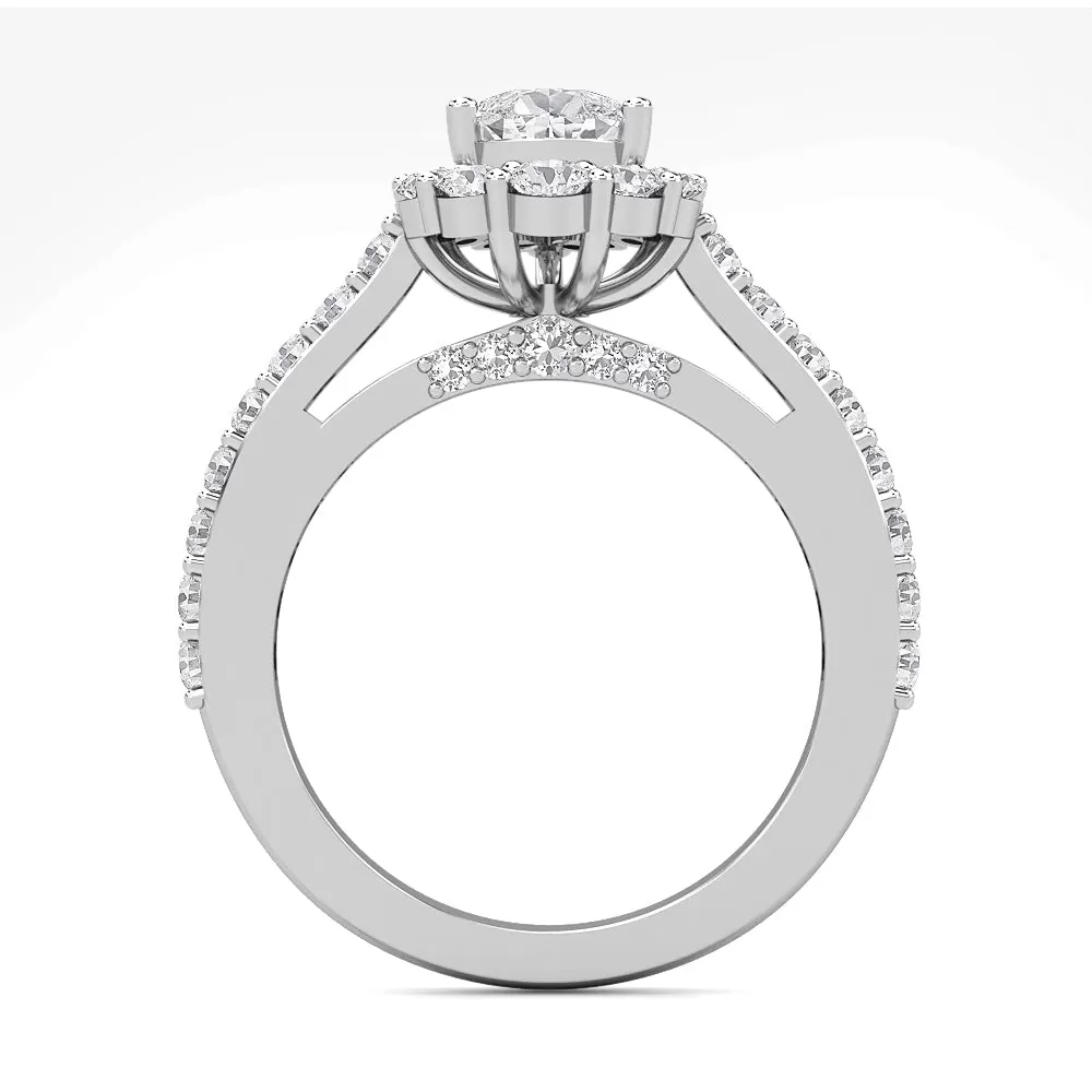 AUTRE - 14k White Gold 2.00ct Lab Grown Pear Shape Diamond Engagement Ring