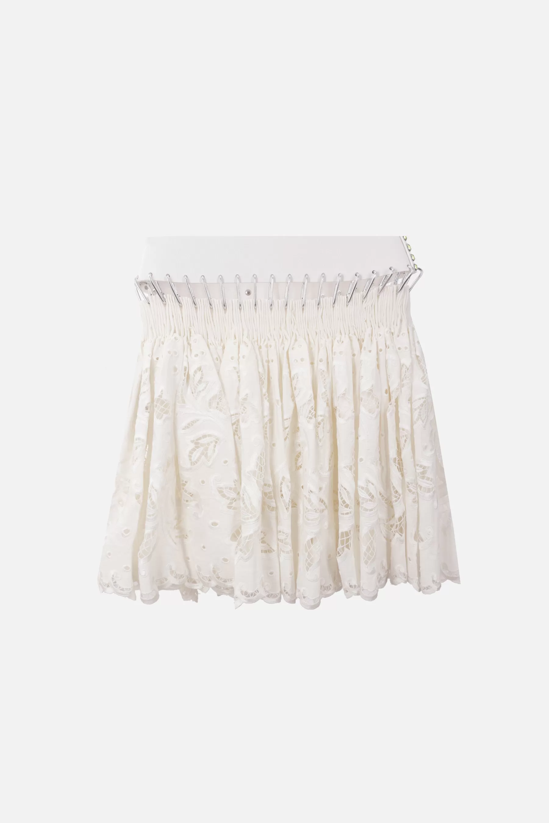 Barley lace miniskirt with belt