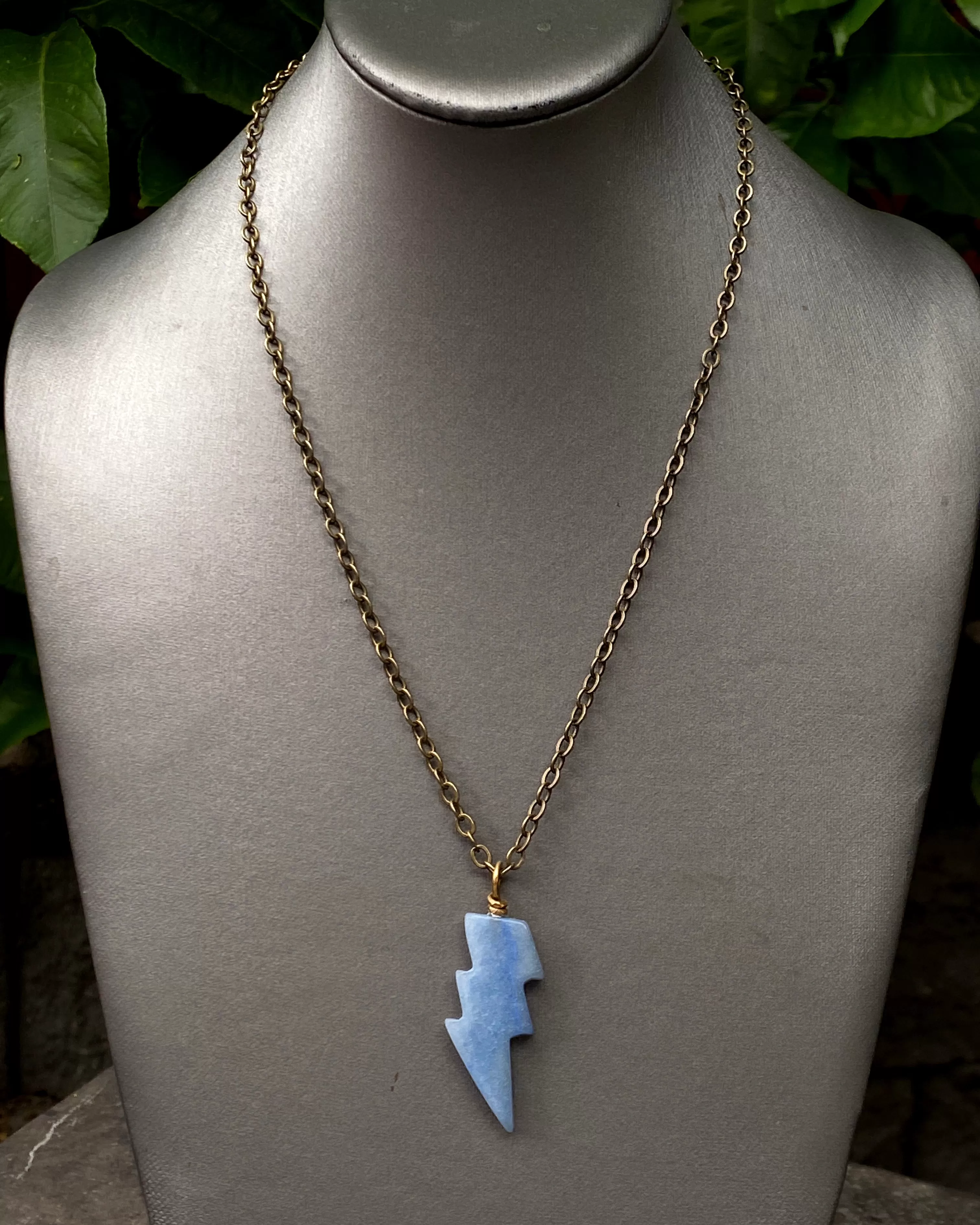 Blue Aventurine Bolt Necklace