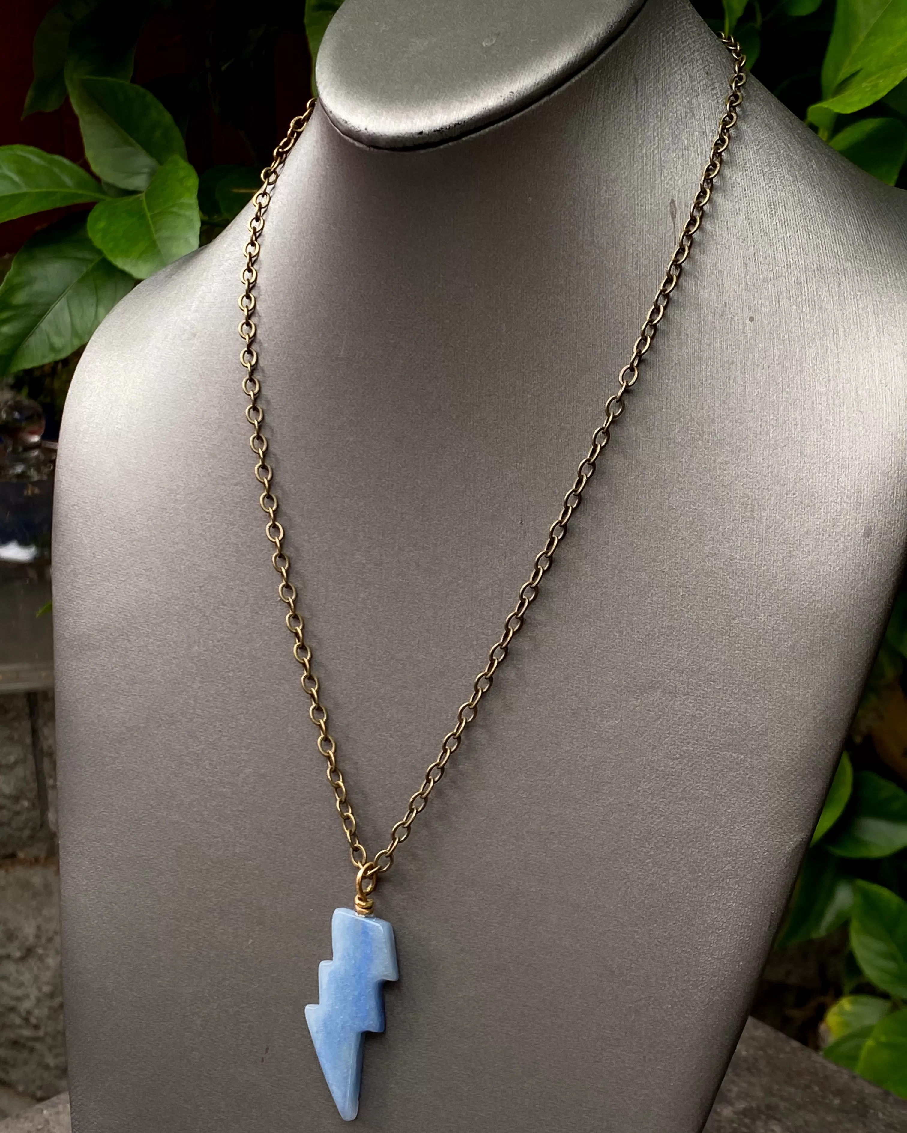 Blue Aventurine Bolt Necklace