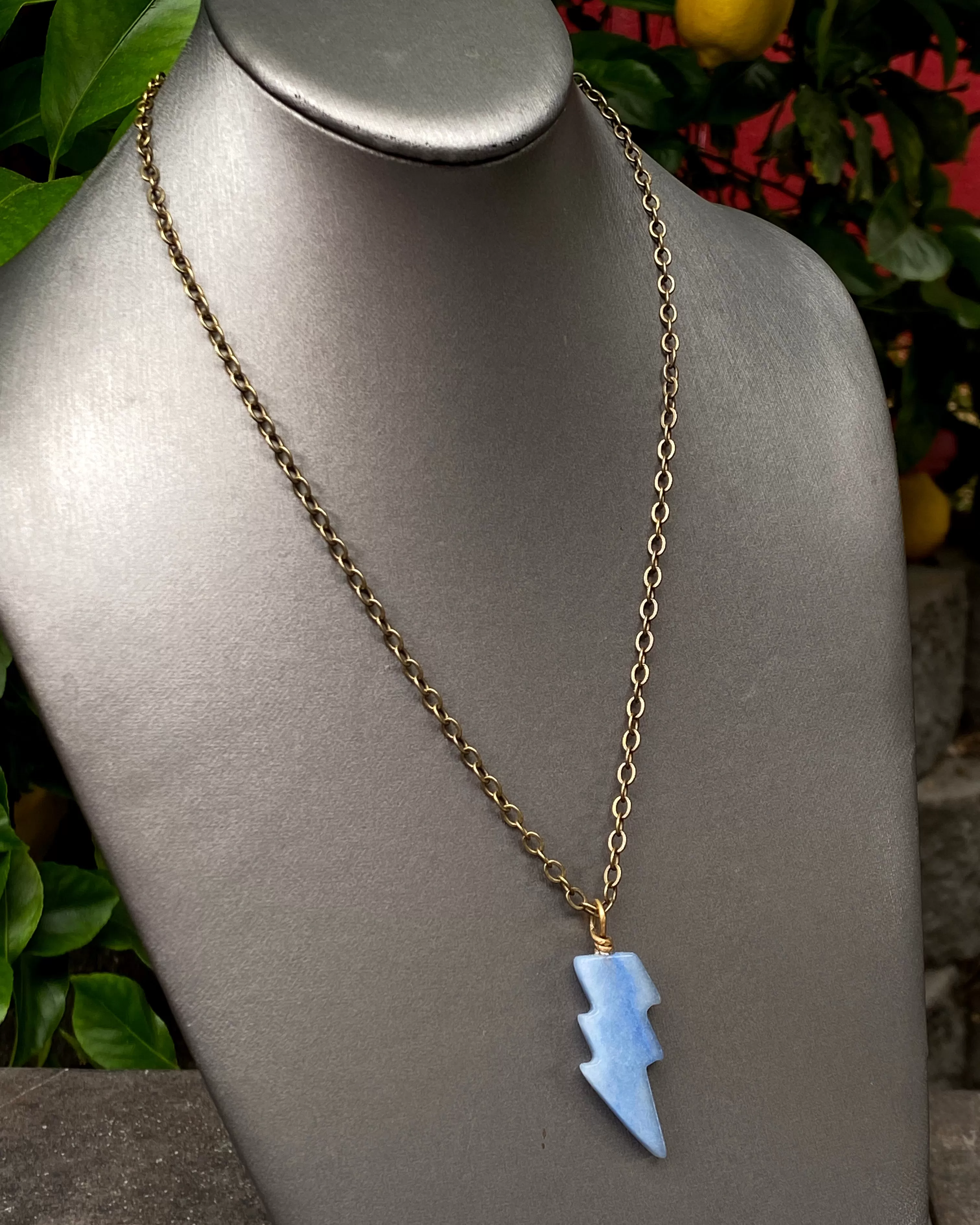 Blue Aventurine Bolt Necklace