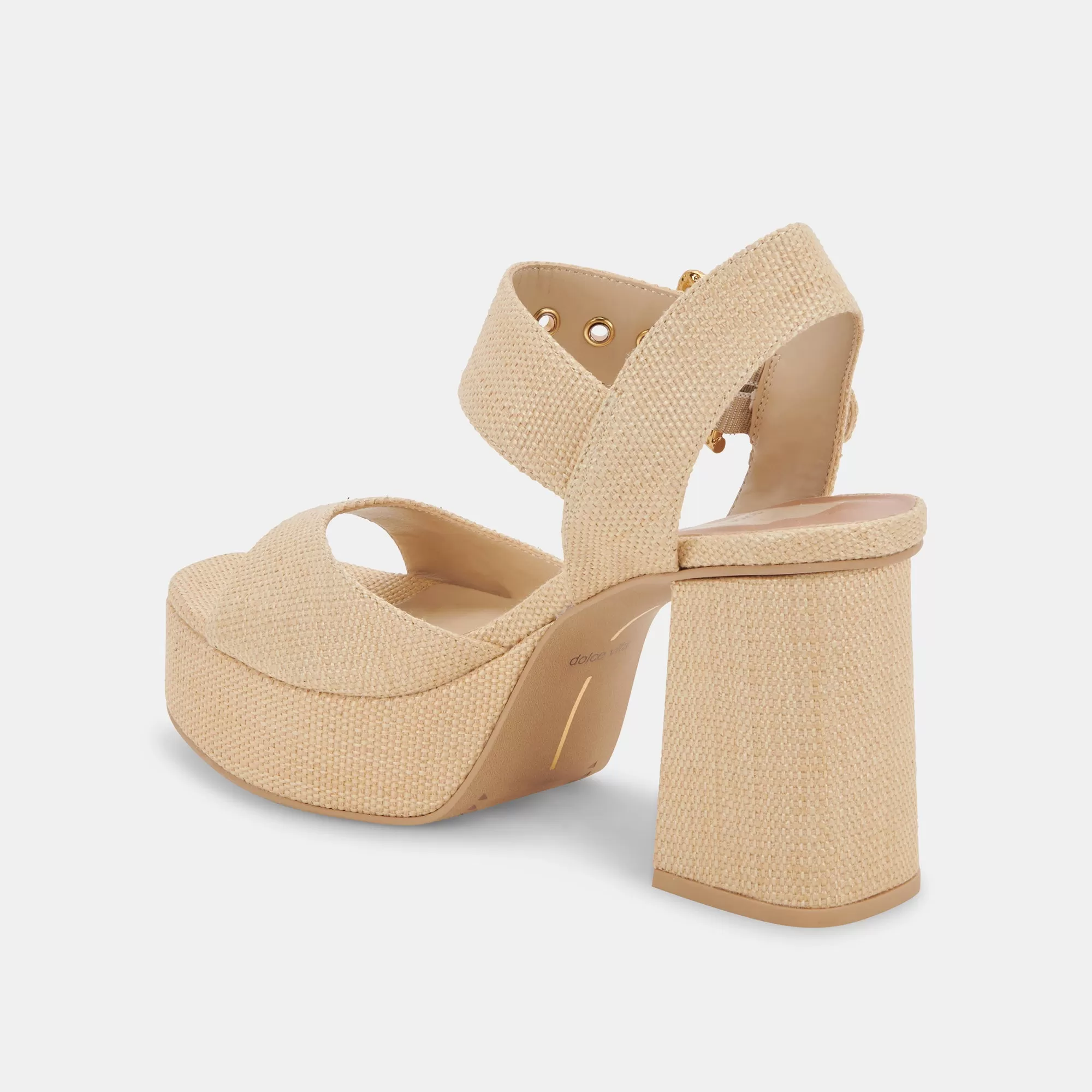 BOBBY HEELS NATURAL RAFFIA