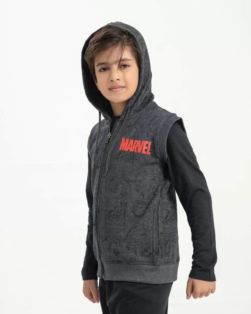 Boy's Graphic S/L Zipper Hood