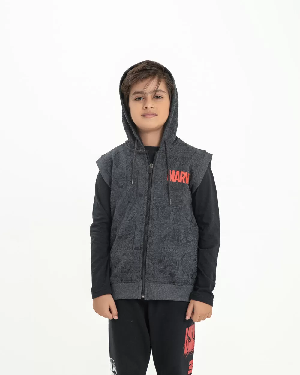 Boy's Graphic S/L Zipper Hood