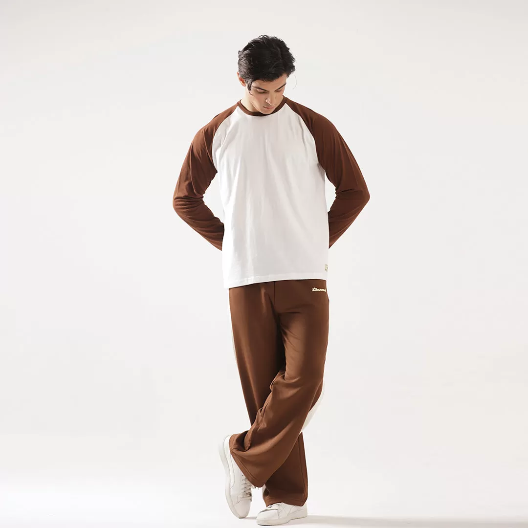 Brown White Relax Fit Raglan