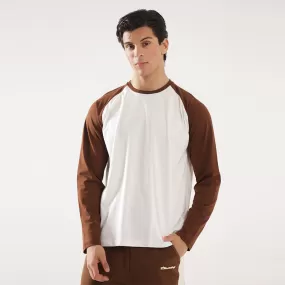 Brown White Relax Fit Raglan