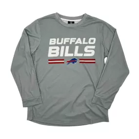 Buffalo Bills Wordmark With Logo Ash Gray Rash Guard Long Sleeve Shirt