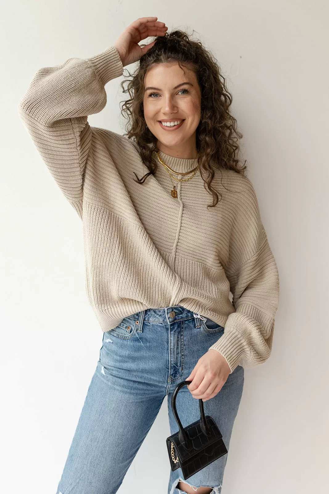 callie ribbed knit sweater