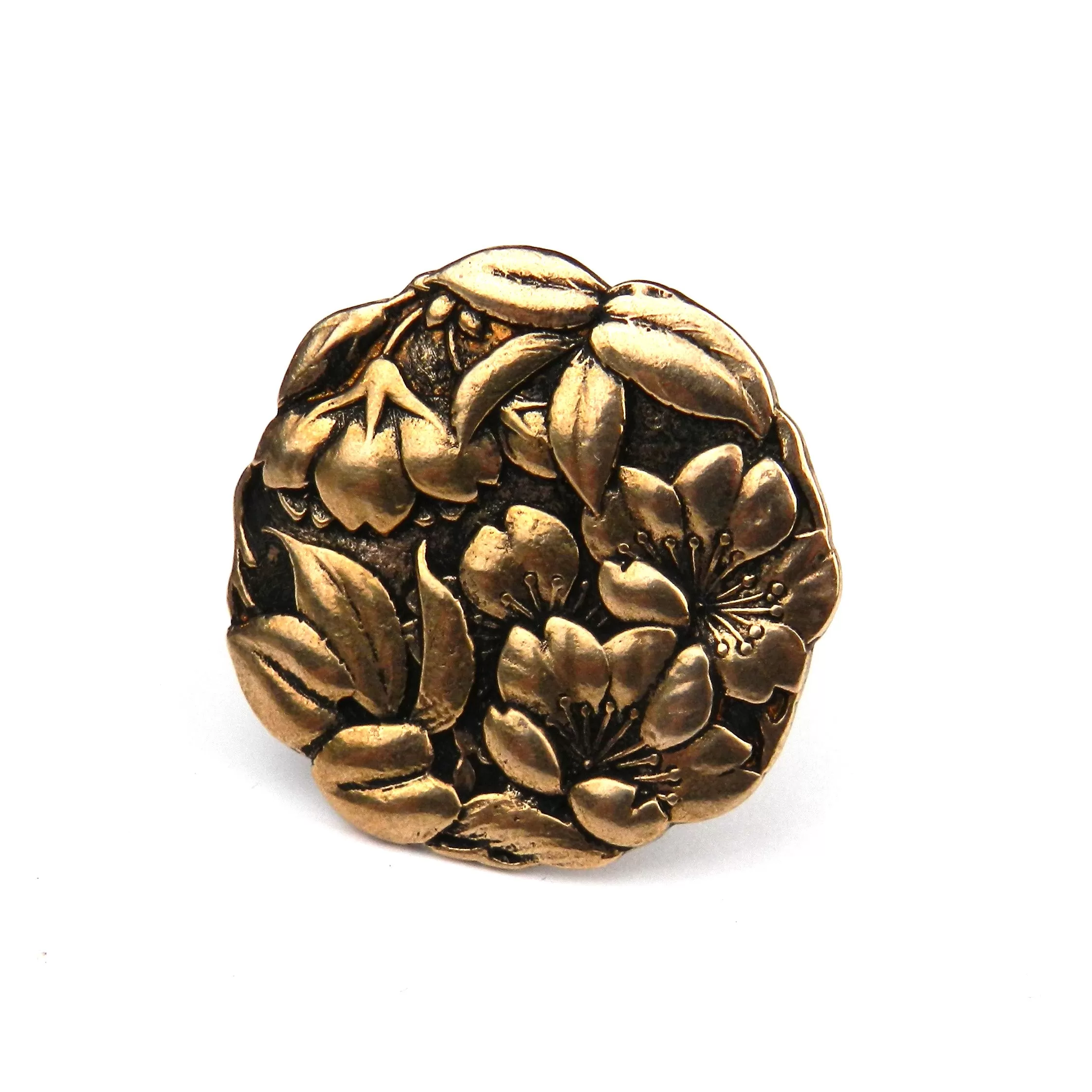 CAMELLIA Meiji Antique Button Ring - Mixed Metal