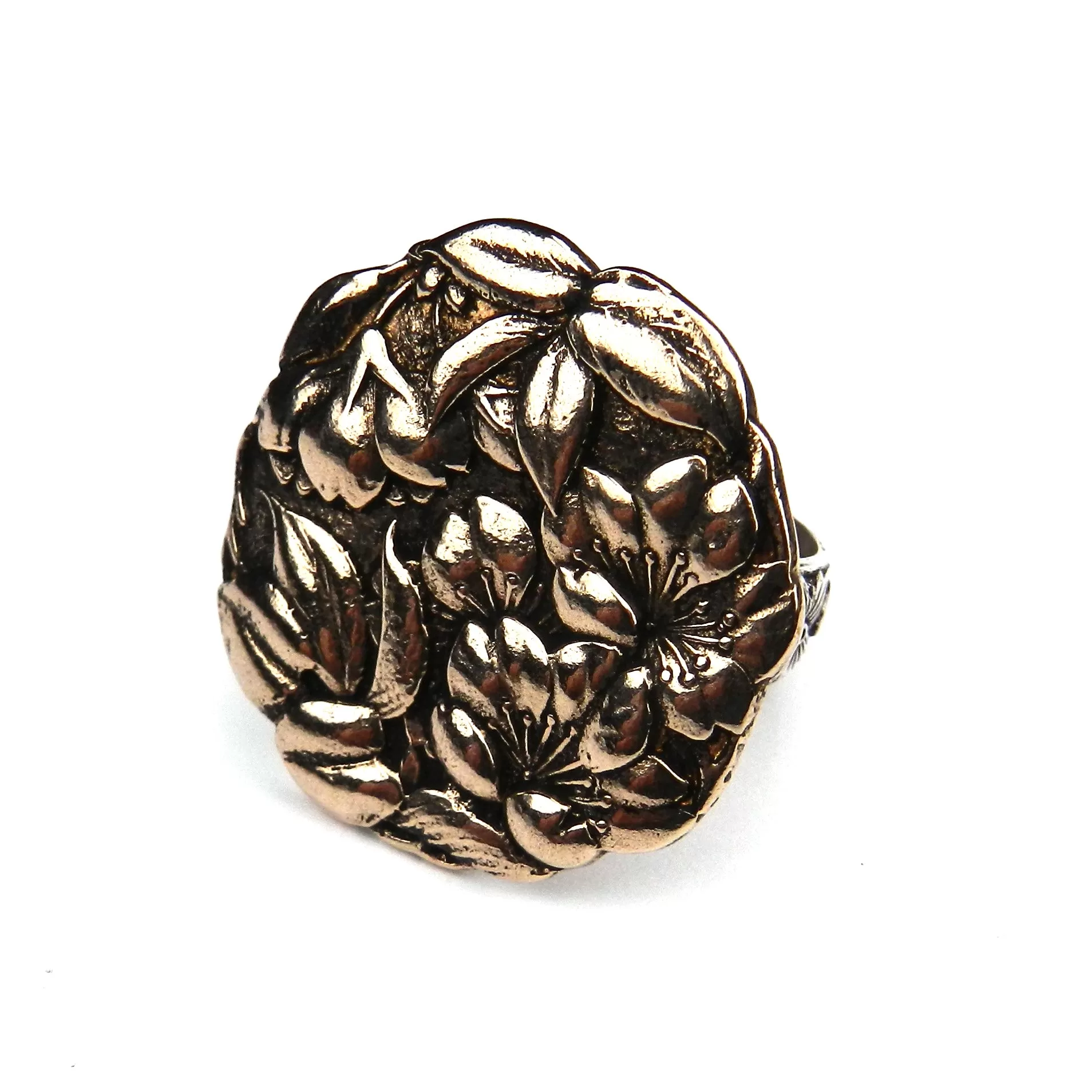 CAMELLIA Meiji Antique Button Ring - Mixed Metal