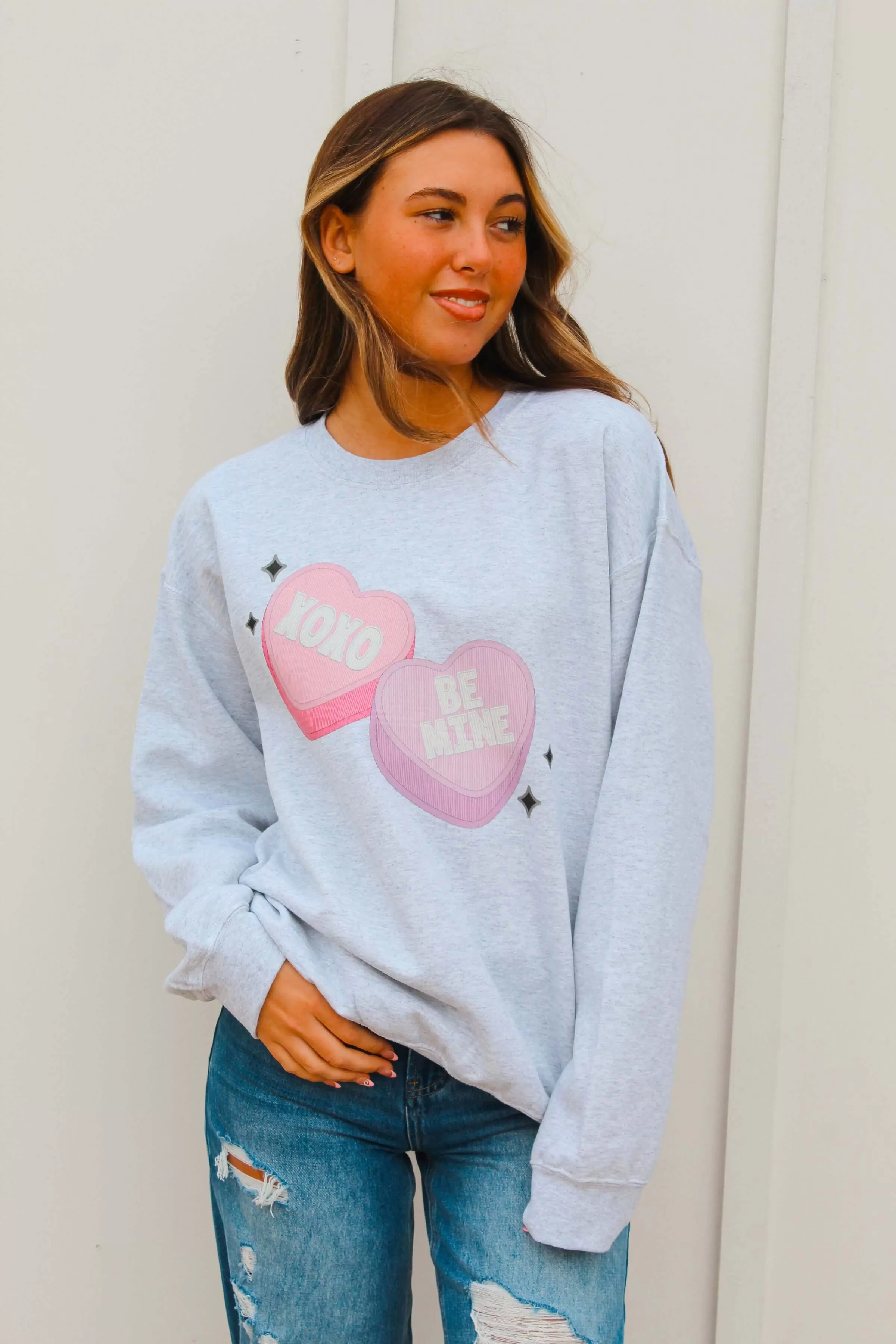 Candy Hearts Graphic Sweatshirt