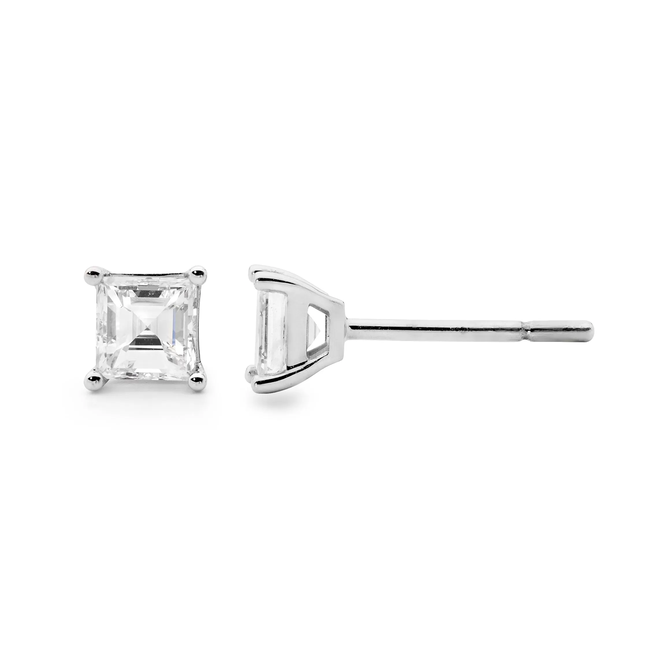 Carré Cut Diamond Earrings