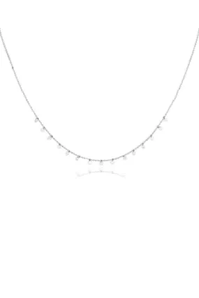 Celeste 15 Floating Diamond Necklace in White Gold