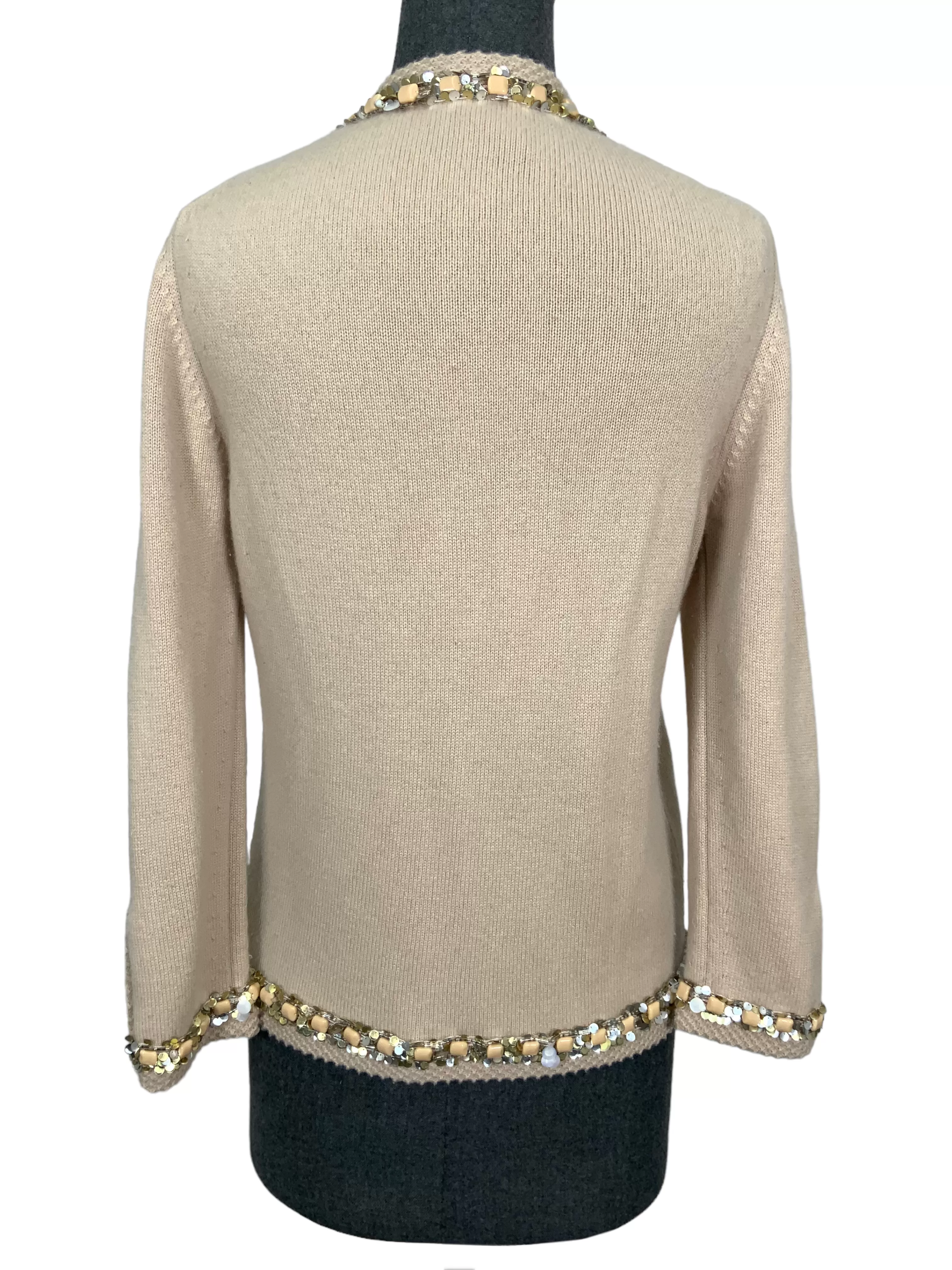 CHANEL 06C Cashmere Open Front Cardigan Sweater Size M