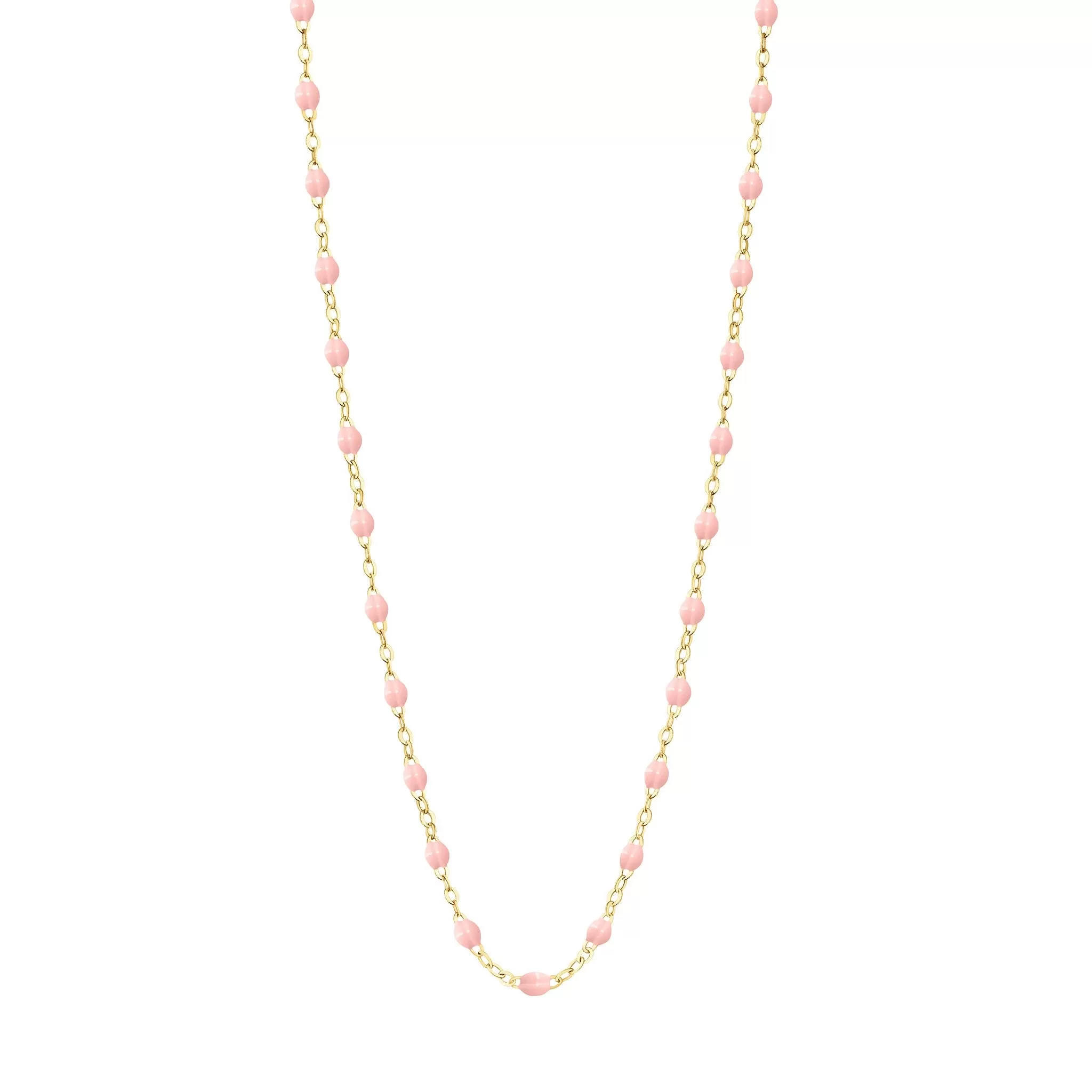 Classic Gigi Baby Pink necklace, yellow gold, 16.5"