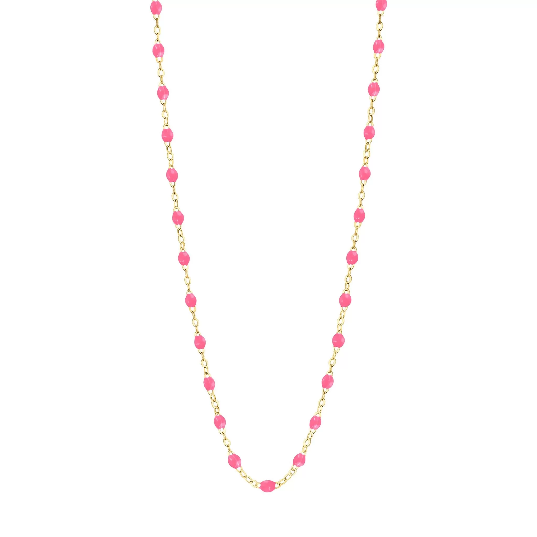 Classic Gigi Pink necklace, Yellow Gold, 17.7"