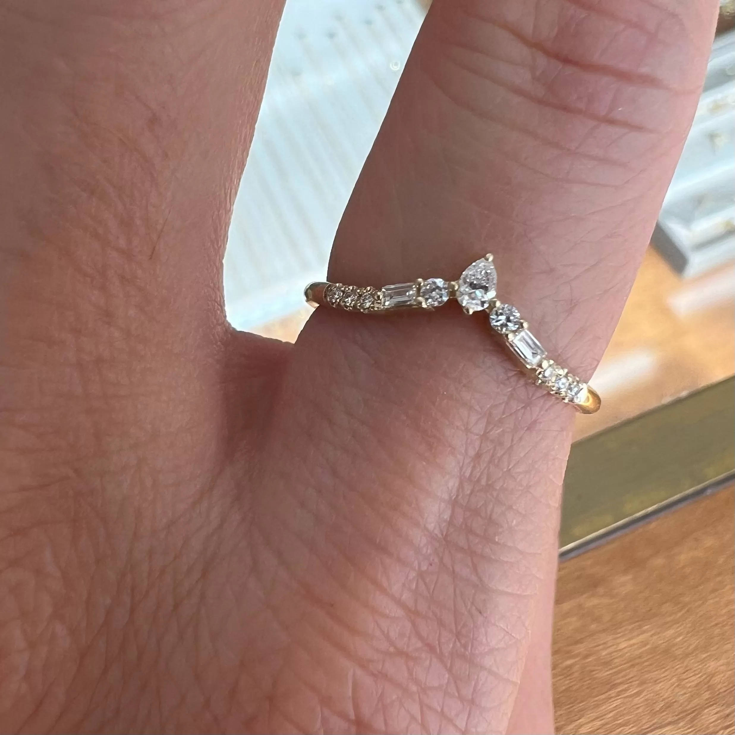 Diamond Baguette Peak Equilibrium Ring