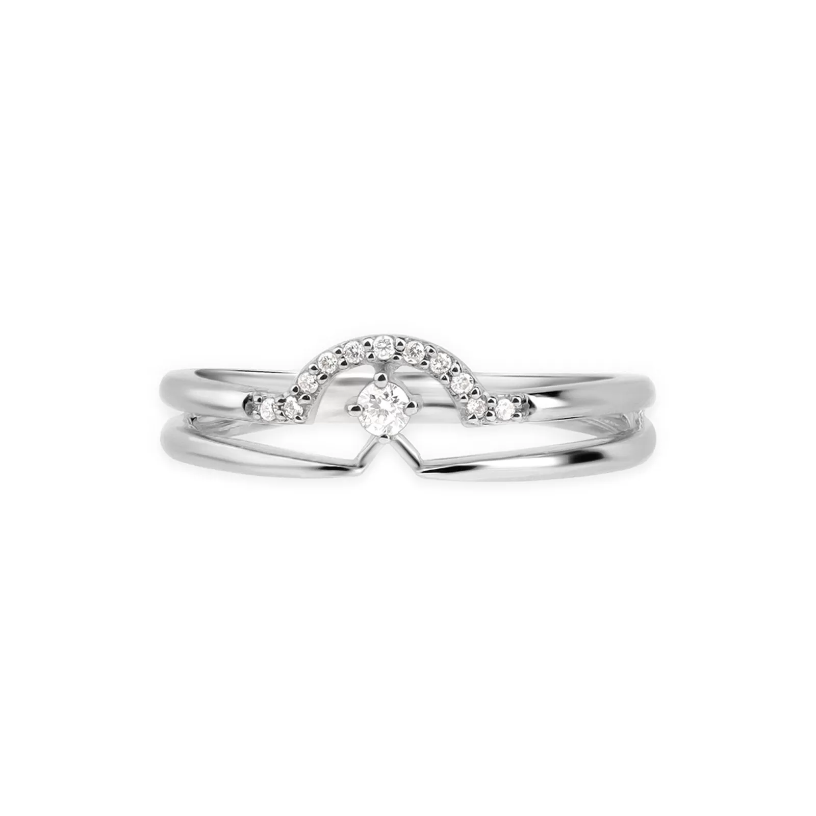 Diamond Curve Double Layer Band