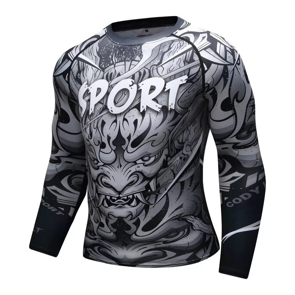 Dragon Compression 'Grey' Elite Long Sleeve Rashguard