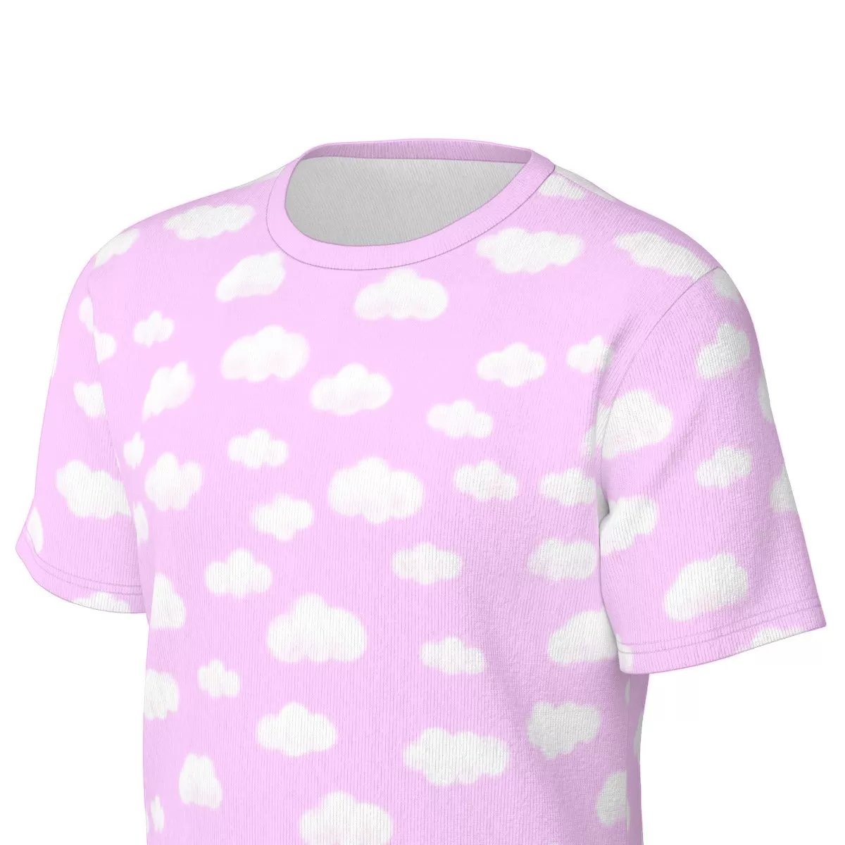 Dreamy Clouds Unisex Cotton T-Shirt (Taffy Pink)