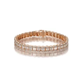 Dylan 6 Carat Combine Mix Shape Single Row Diamond Tennis Bracelet in 14k Rose Gold for Women