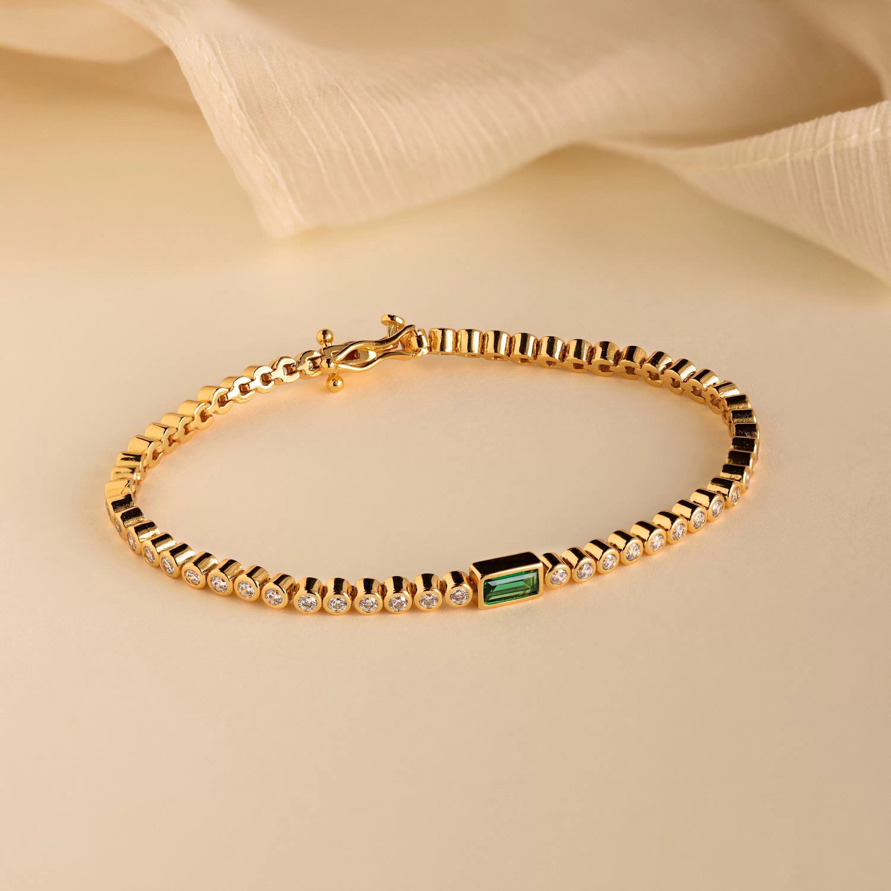 Emerald Baguette Tennis Bracelet