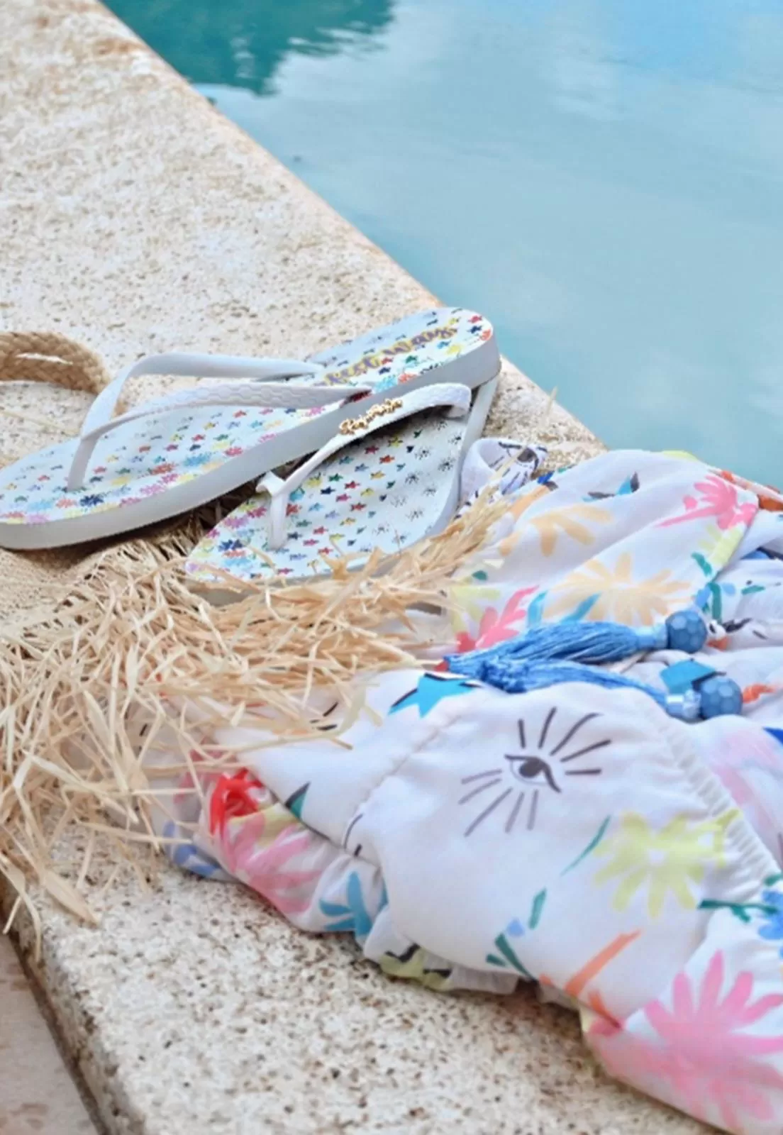 Flower and Star Print Flip Flop