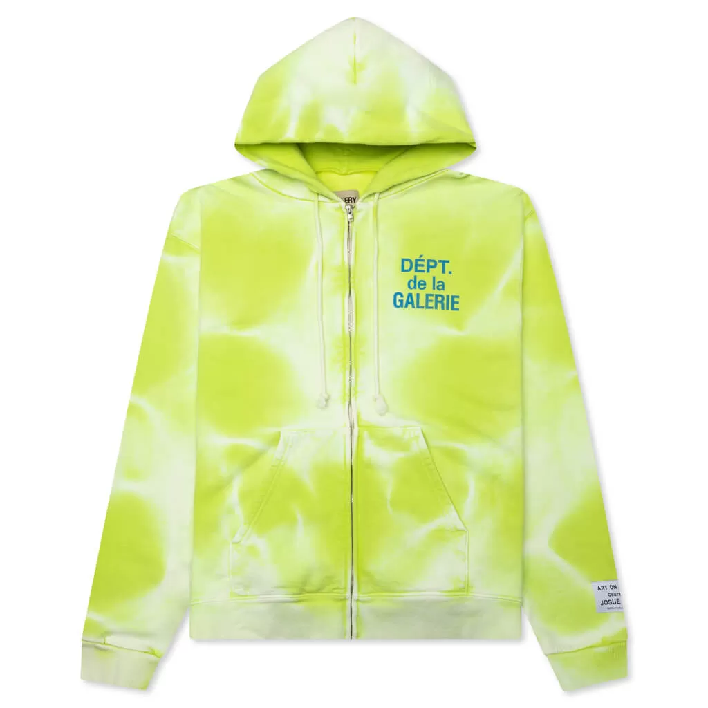 French Zip Hoodie - Lime Green