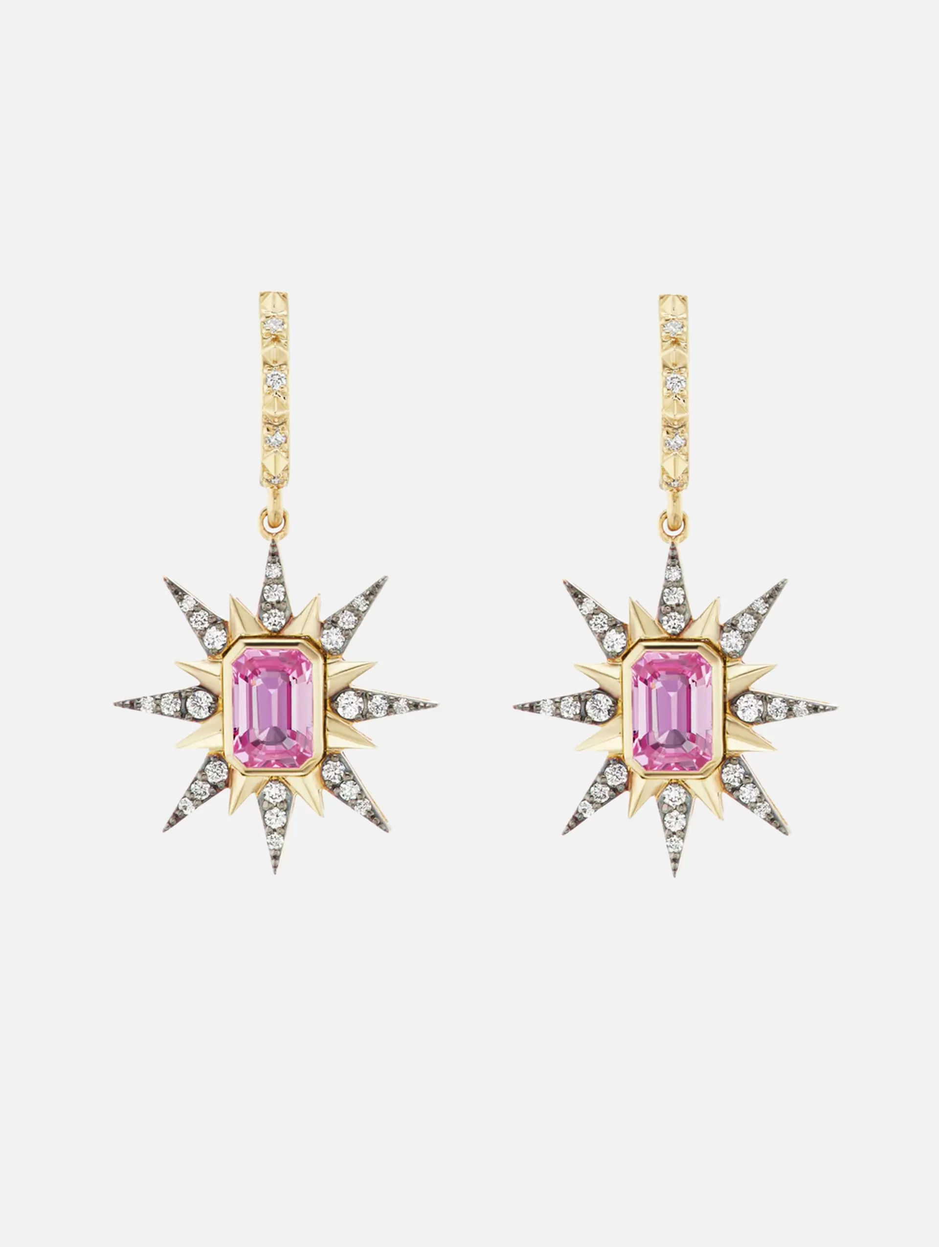 Genevieve Pink Sapphire Starburst Earrings