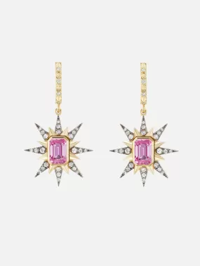 Genevieve Pink Sapphire Starburst Earrings