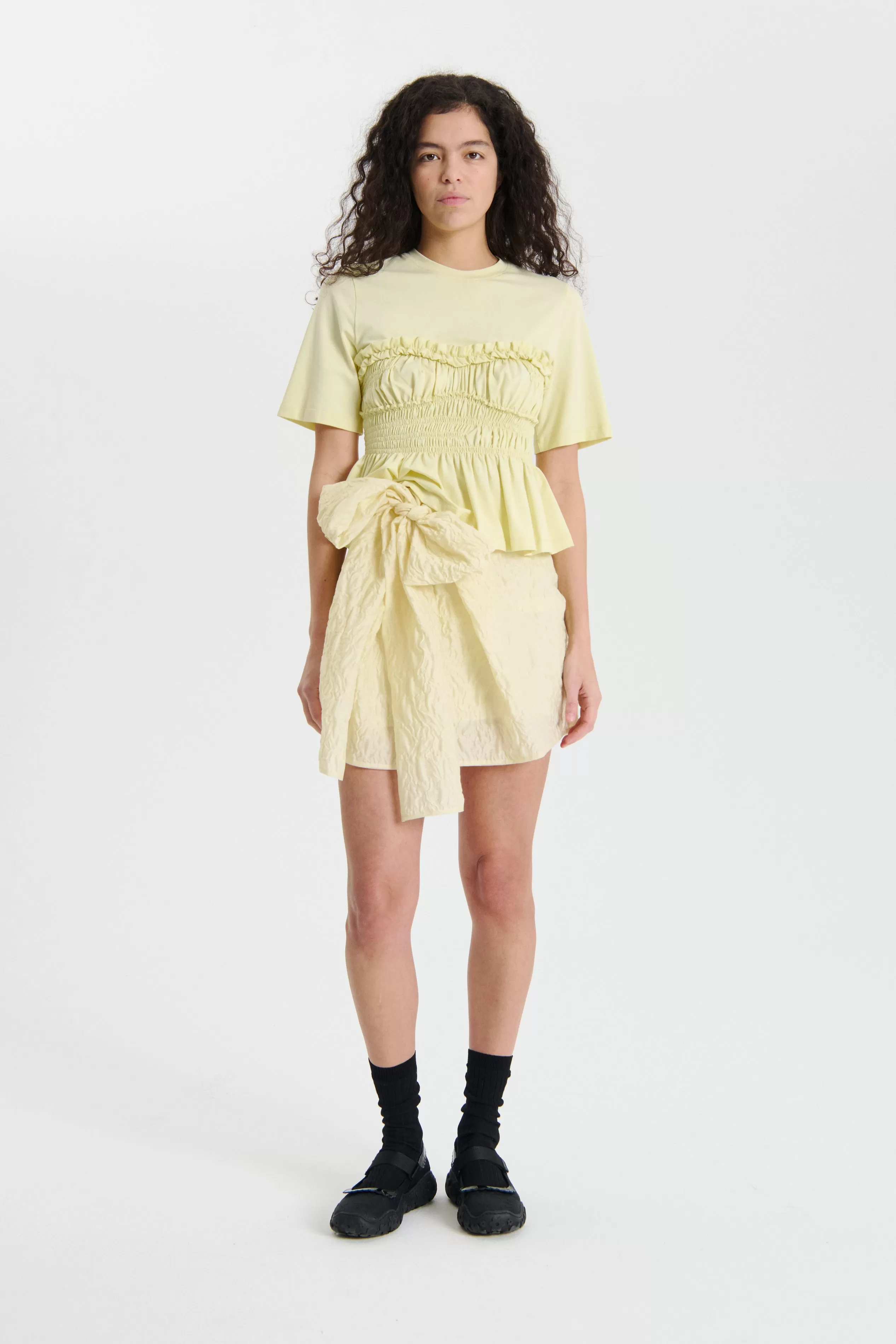 GIGI | SKIRT FLURRY MATELASSÉ SOFT YELLOW