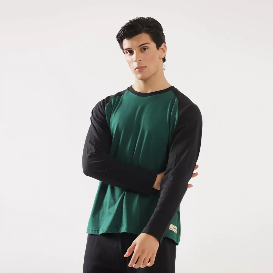 Green Black Relax Fit Raglan