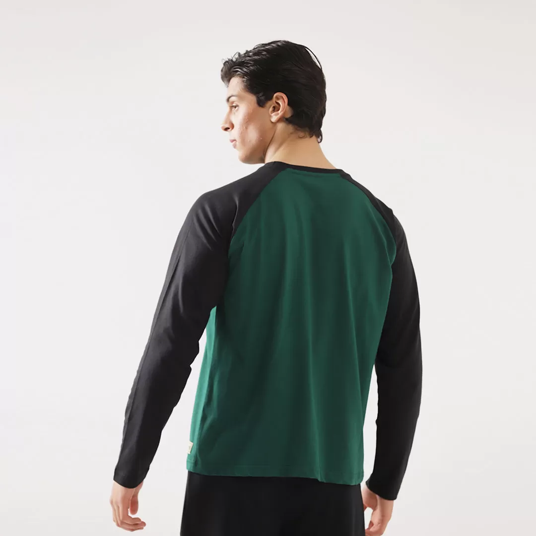 Green Black Relax Fit Raglan