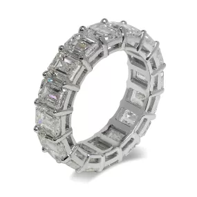 GUI 9 Carat Emerald Cut Diamond Eternity Band in 14K White  Gold  Shared Prong 55 pointer By Mike Nekta