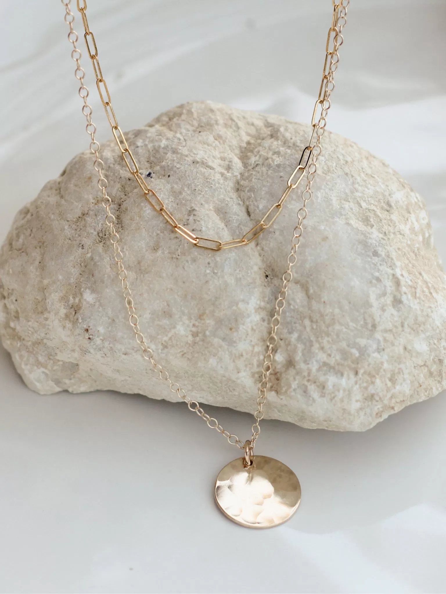 Hammered Coin Necklace Layering Set