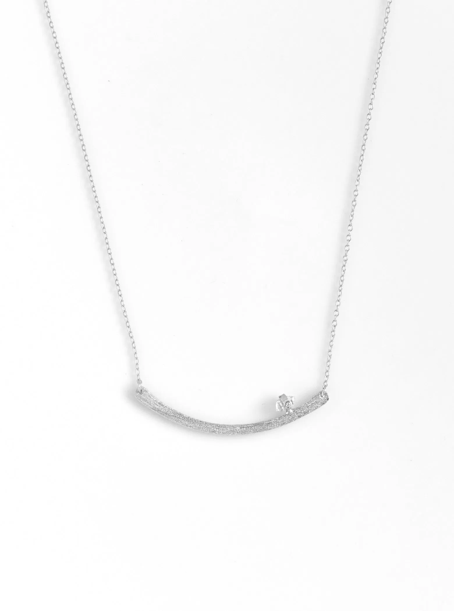 Handmade Curved Bar with Herkimer and Diamond Necklace